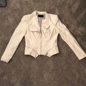 Cream colored leather jacket in great condition!